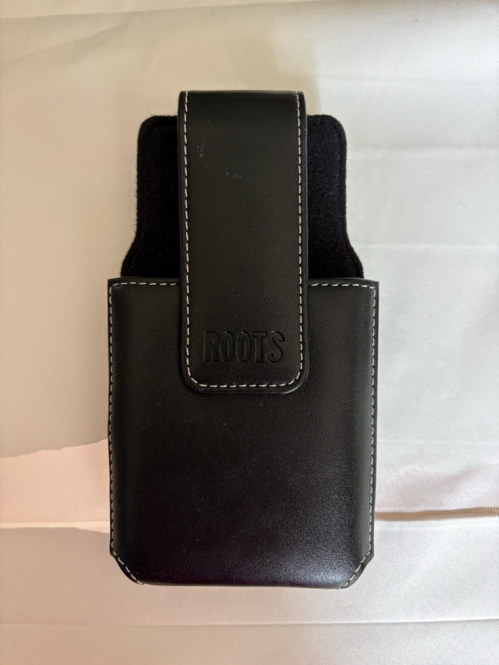 Vintage Roots Black Stitched Leather Phone Case